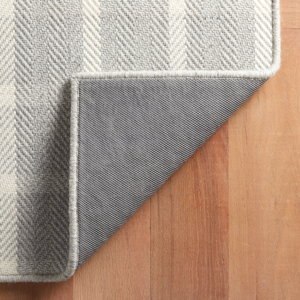 Jackson Woven Wool Custom Rug | Grey/Ivory