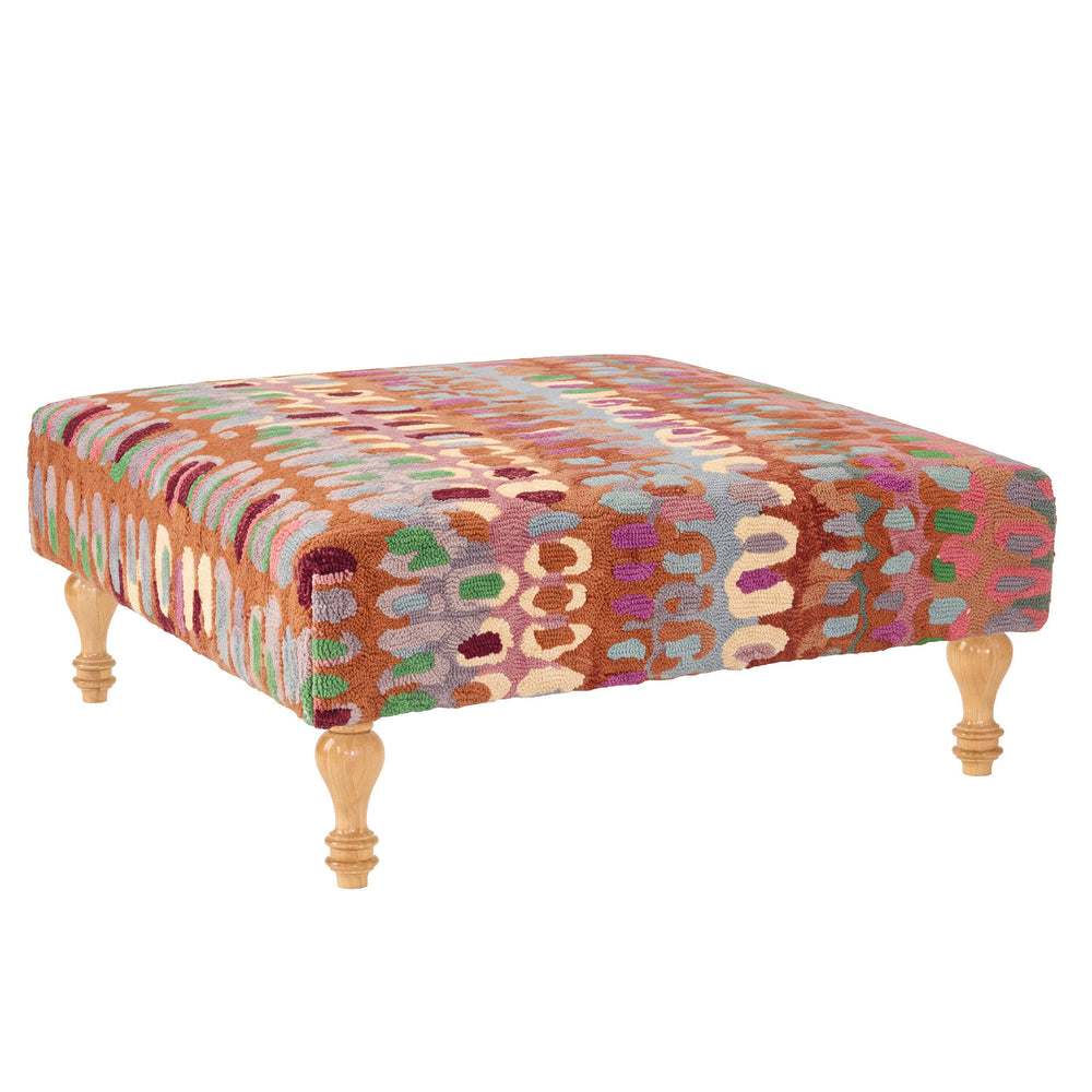 Paint Chip Rug Ottoman | Clay
