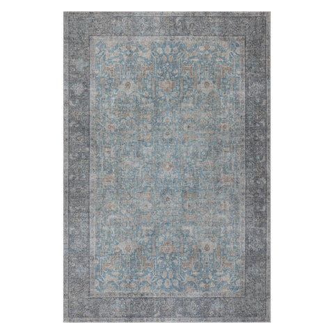 Corinne Vintage Washable Rug | Blue