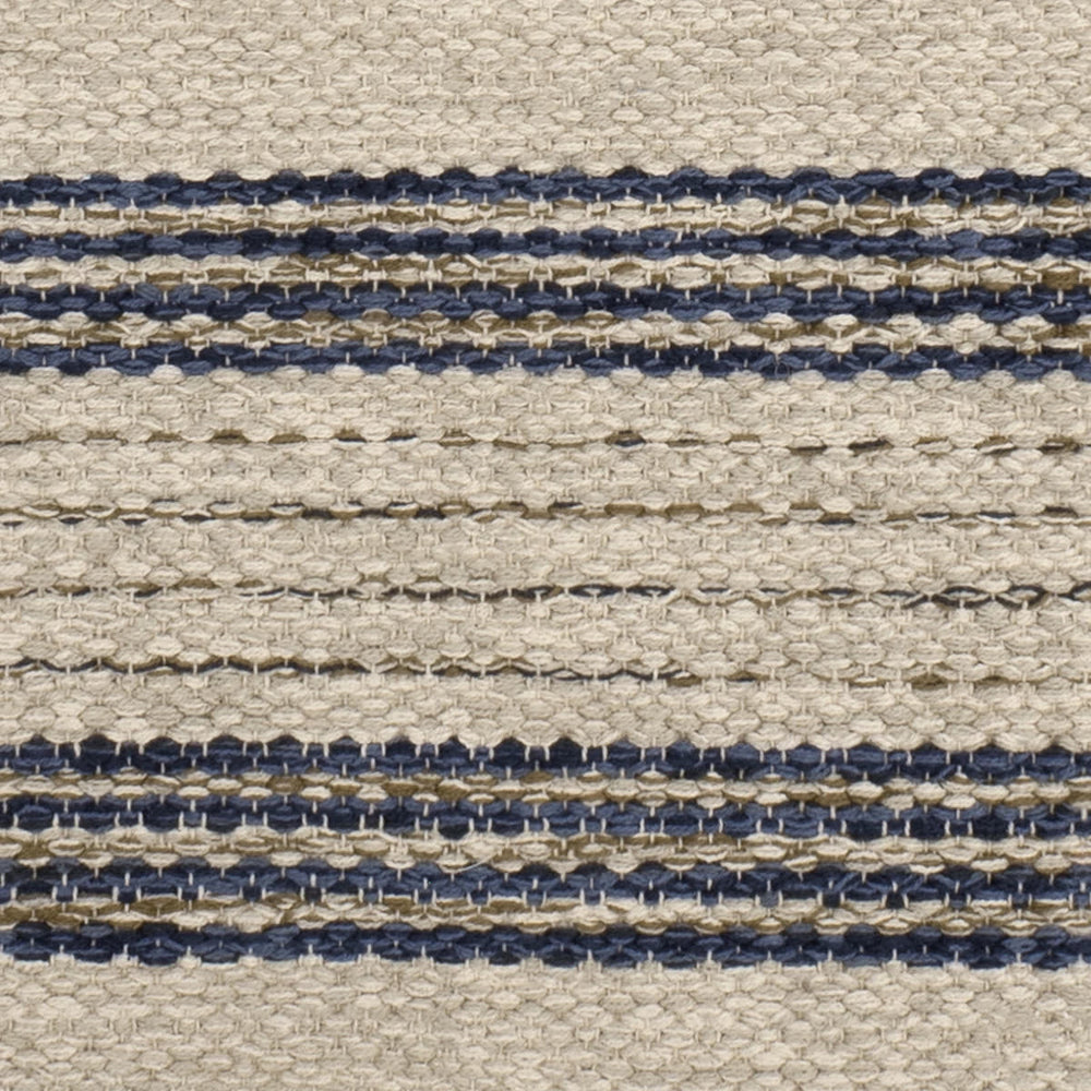 Cielo Stripe Handwoven Cotton Rug Swatch | Navy