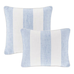 Awning Stripe Indoor/Outdoor Decorative Pillow Cover | Soft French Blue