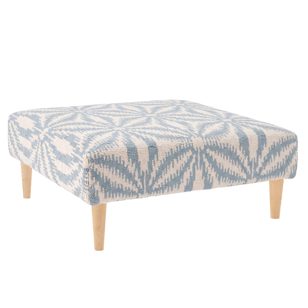 Aster Rug Ottoman | Sky