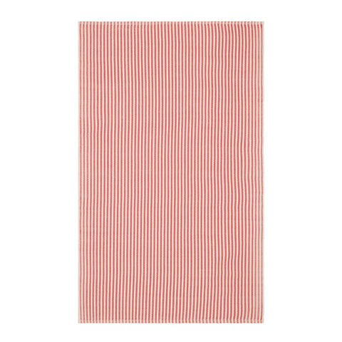 Pinstripe Handwoven Indoor/Outdoor Rug | Red/Ivory