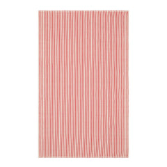 Pinstripe Handwoven Indoor/Outdoor Rug | Red/Ivory