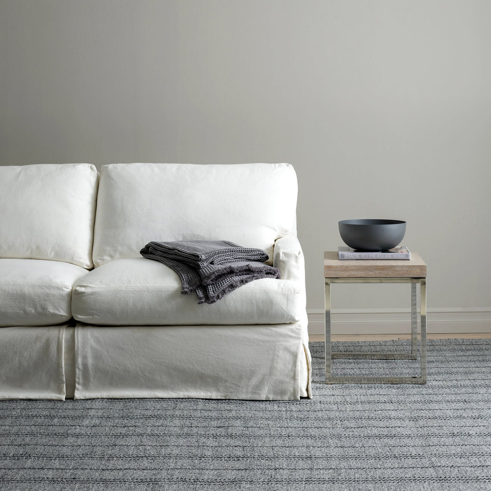 Melange Stripe Handwoven Indoor/Outdoor Rug | Grey/Black
