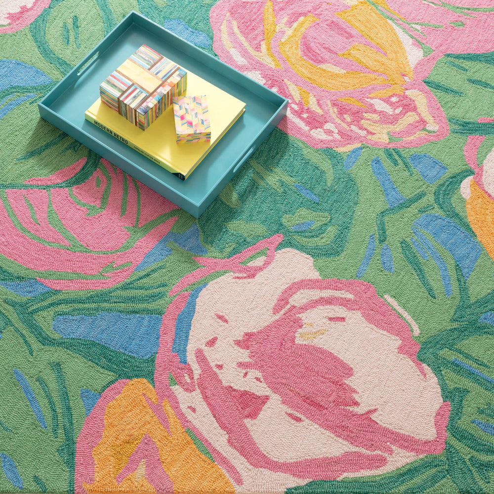 Dew Pond Hand Micro Hooked Wool Rug | Green