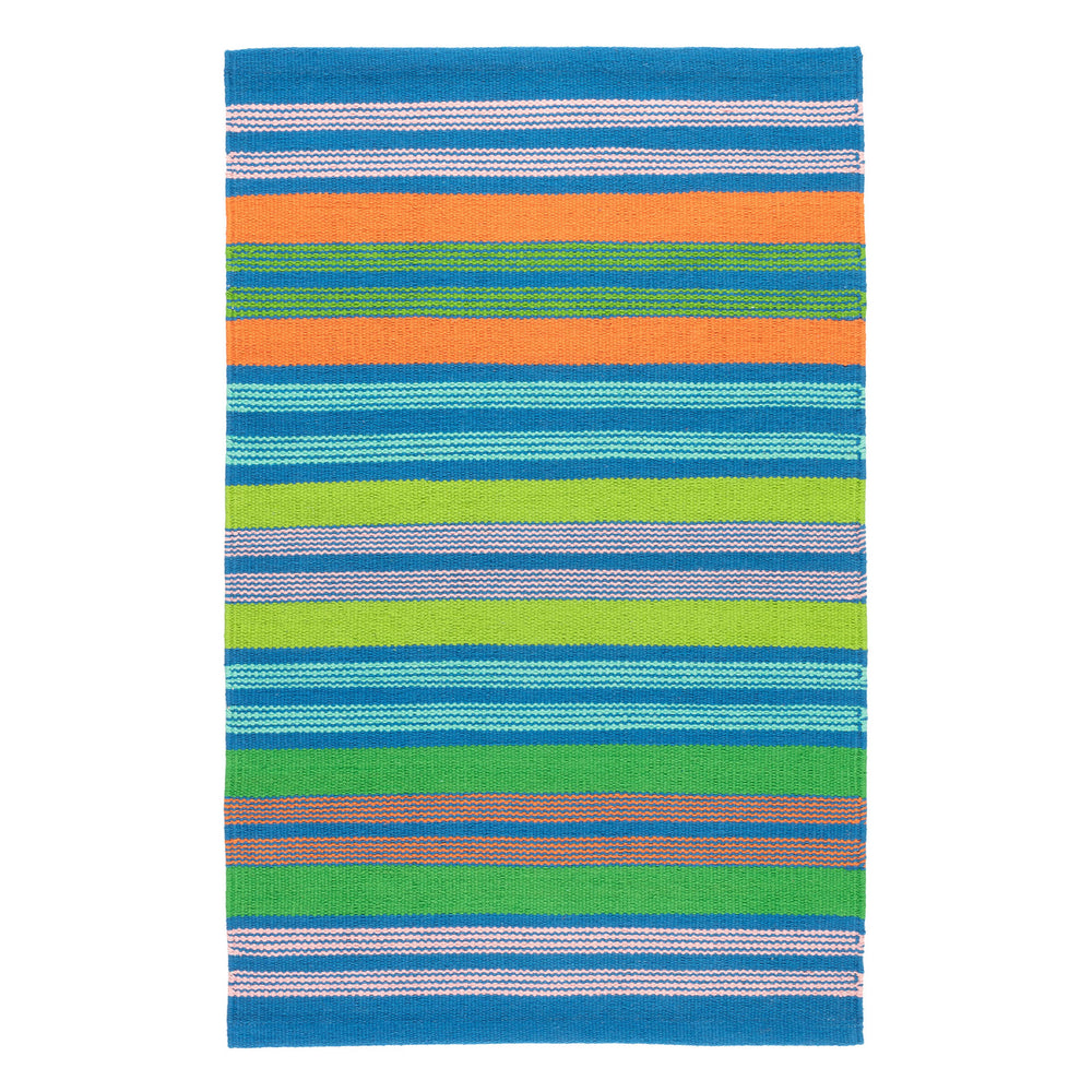 Wavy Stripe Handwoven Cotton Rug | Multi