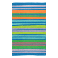 Wavy Stripe Handwoven Cotton Rug | Multi
