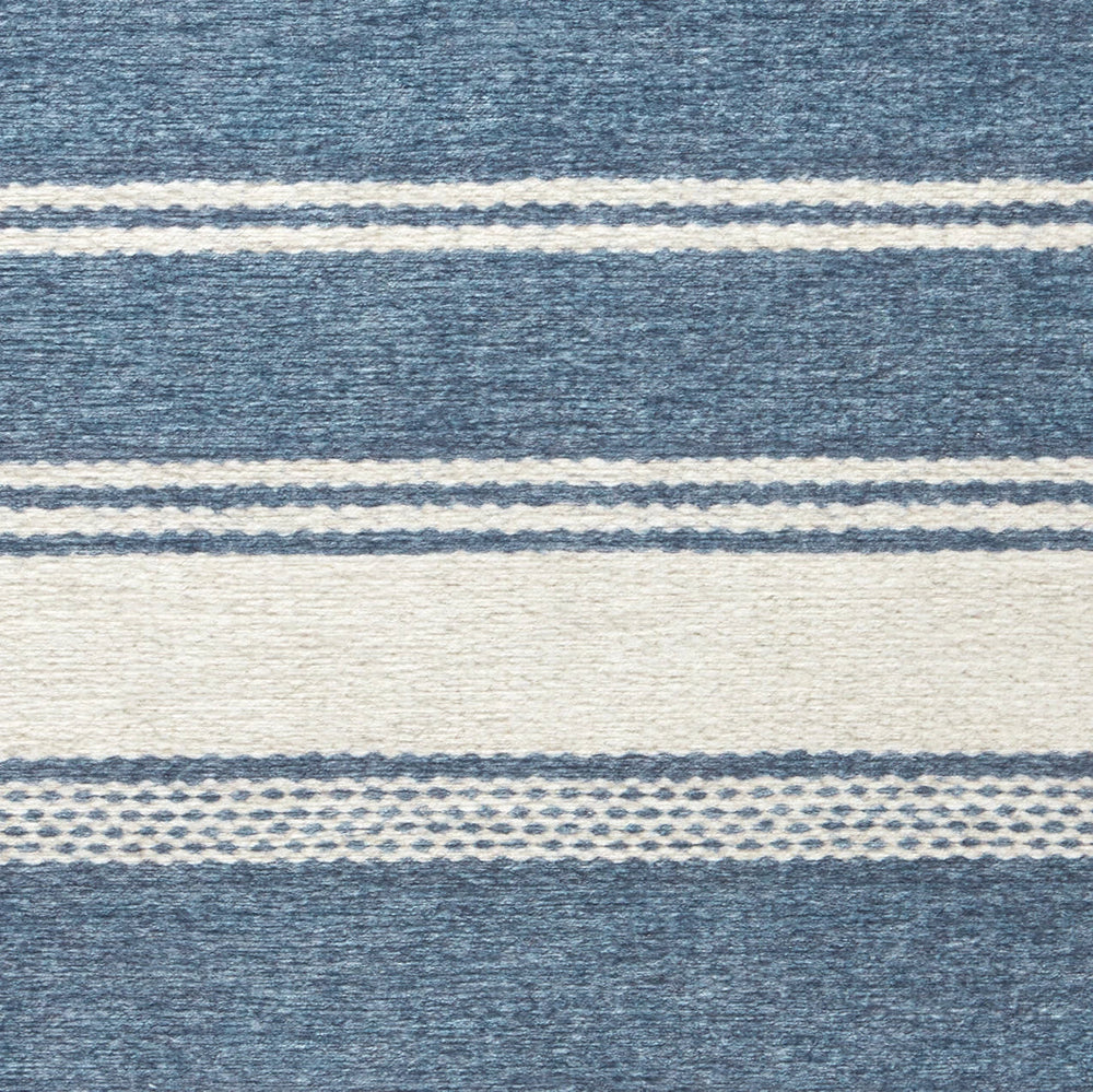 Bowman Stripe Machine Washable Rug Swatch | Blue