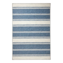 Bowman Stripe Machine Washable Rug | Blue