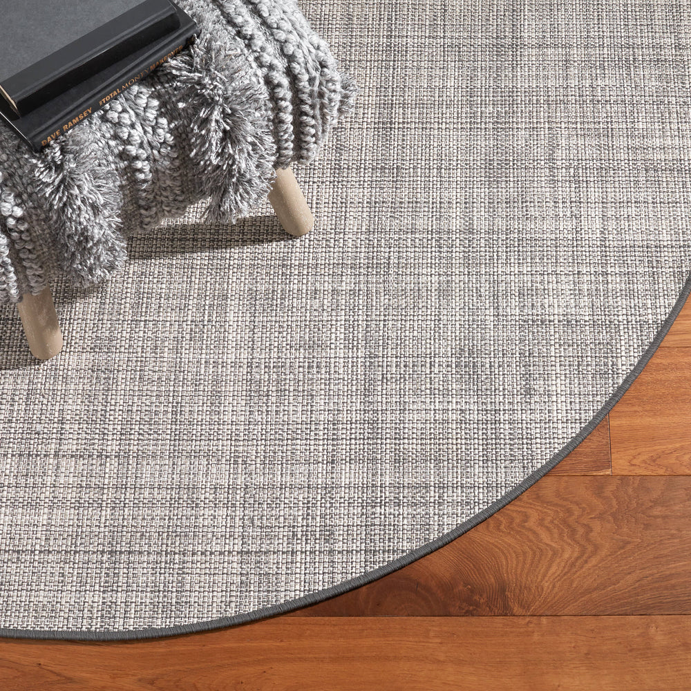 Zhara Stripe Mini Ottoman | Grey