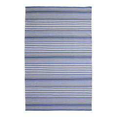 Rugby Stripe Handwoven Indoor/Outdoor Rug | Denim