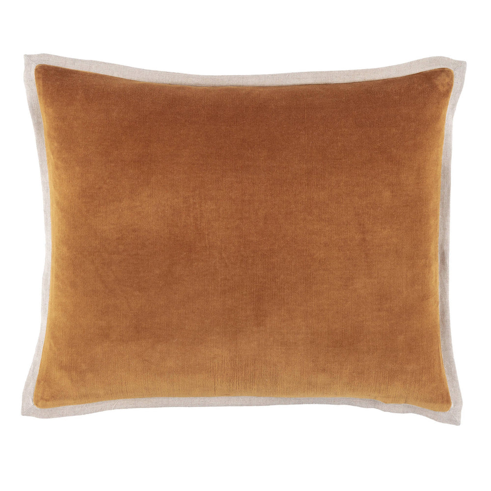Gehry Velvet/Linen Decorative Pillow Cover | Caramel