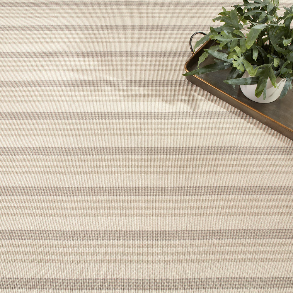 Putney Stripe Handwoven Cotton Rug | Ivory