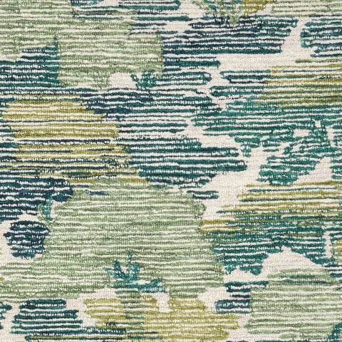Ladycross Hand Hooked Wool Rug Swatch | Green