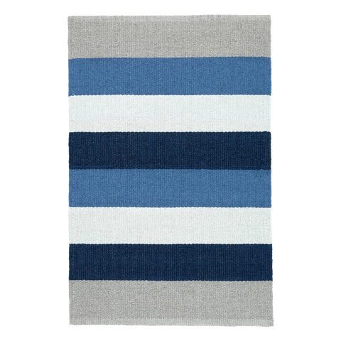Ocean Stripe Handwoven Indoor/Outdoor Rug | Blue