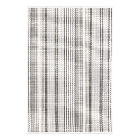 Gradation Ticking Handwoven Indoor/Outdoor Custom Rug | Grey