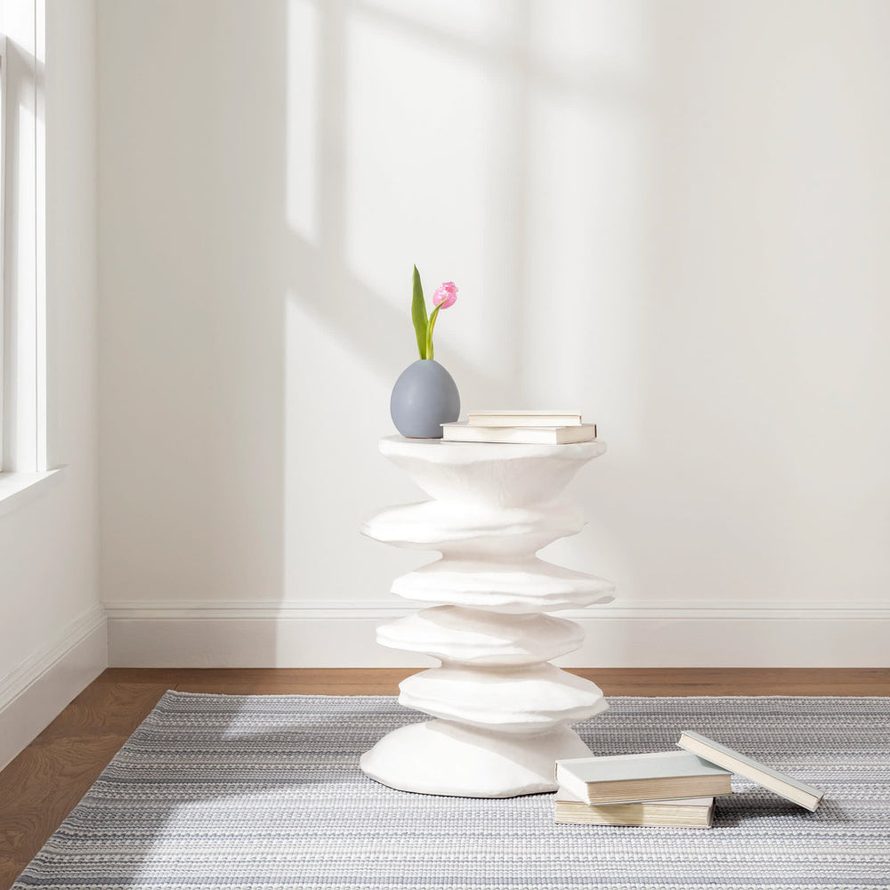 Lucky Stripe Handwoven Cotton Rug | Grey