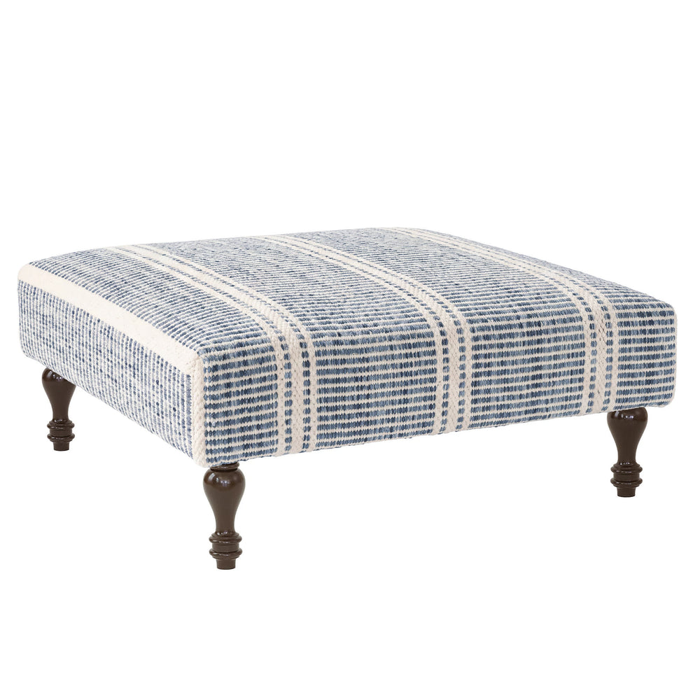 Malta Rug Ottoman | Blue
