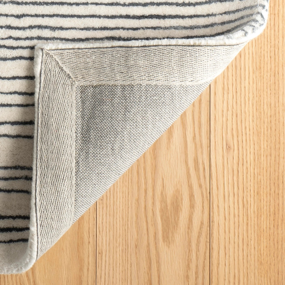 Striae Hand Tufted Wool Rug | Pewter Blue