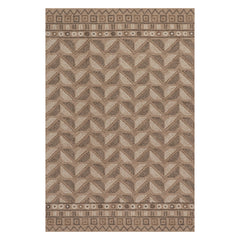 Ooti Geometric Block Wool Rug | Taupe