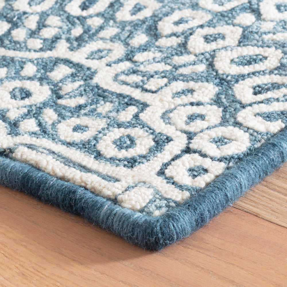 Temple Hand Micro Hooked Wool Custom Rug | Ink