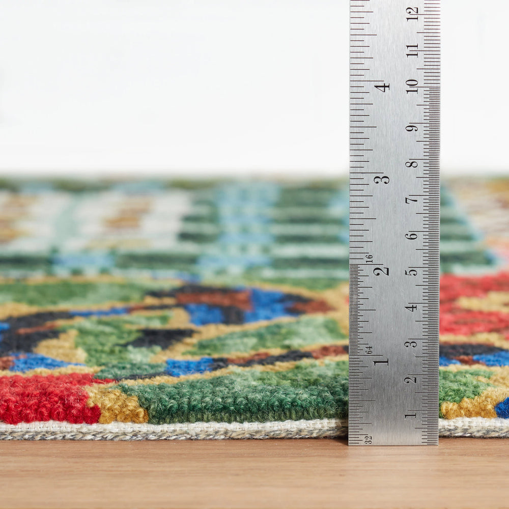 Elm Patchwork Hand Micro Hooked Wool Rug | Multi