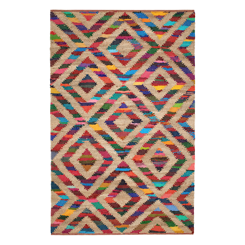 Tetra Chindi Handwoven Jute Rug | Multi