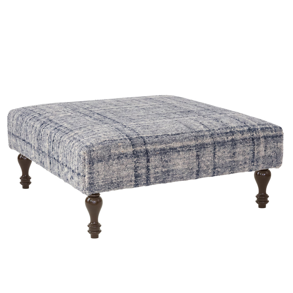 Harris Rug Ottoman | Blue/Ivory