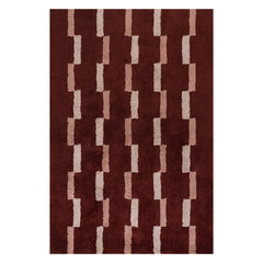 Sativae Geometric Cotton Rug | Maroon