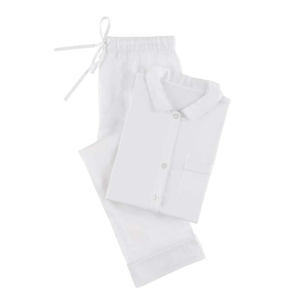 Silken Solid Pajama | White