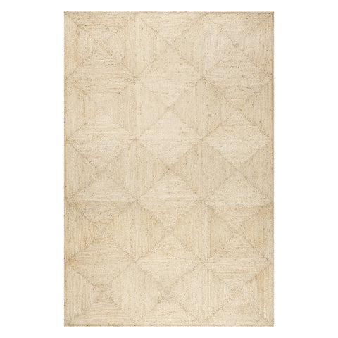Lattice Tiled Jute Rug | Ivory