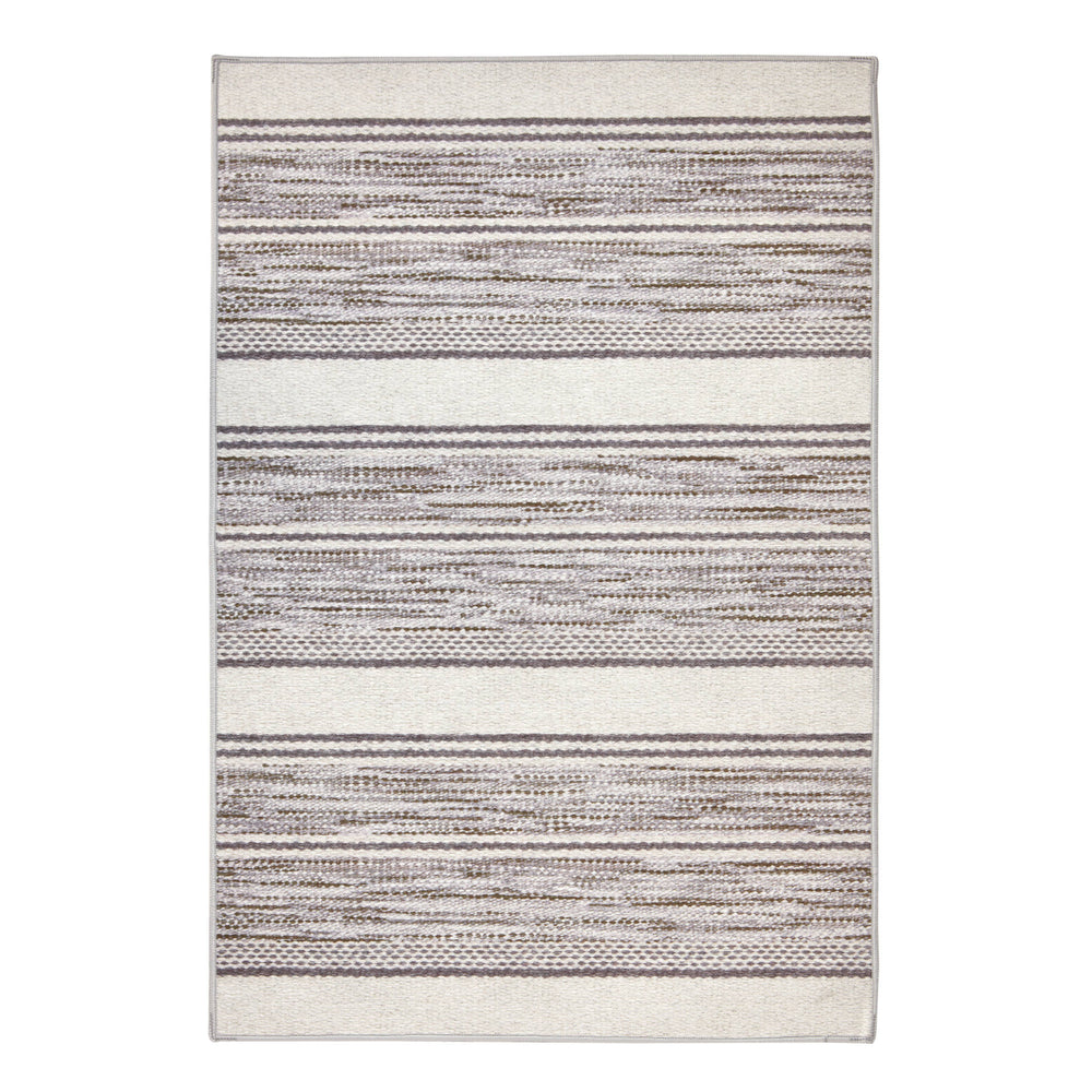 Ellington Stripe Machine Washable Rug | Grey