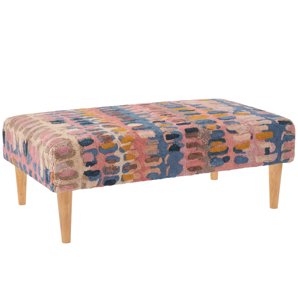 Paint Chip Rug Ottoman | Coral