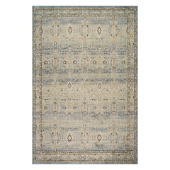 Delisse Traditional Bordered Washable Rug | Blue