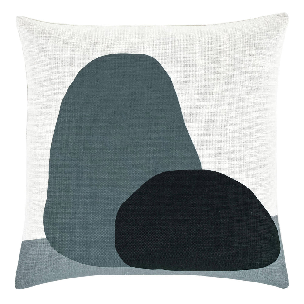 Stones Indoor/Outdoor Decorative Pillow Cover | Black