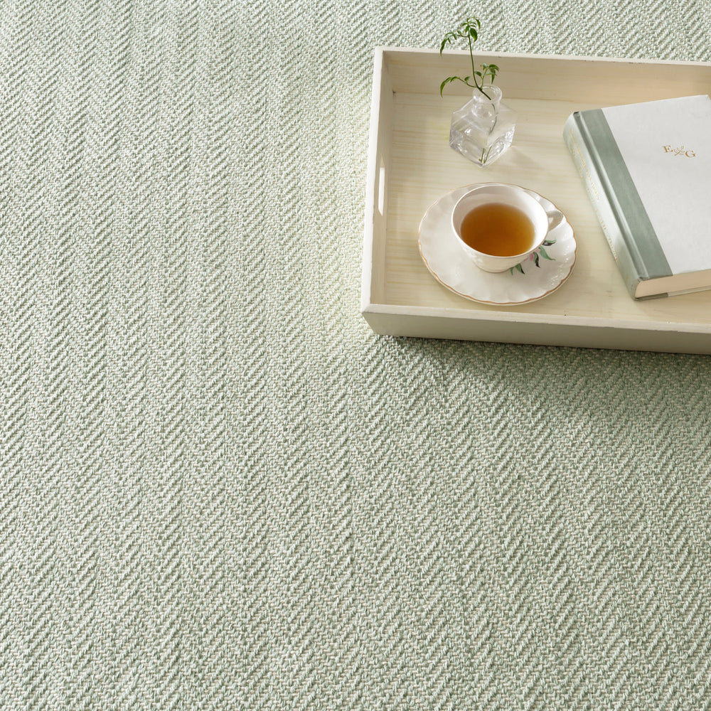 Herringbone Handwoven Cotton Rug | Ocean