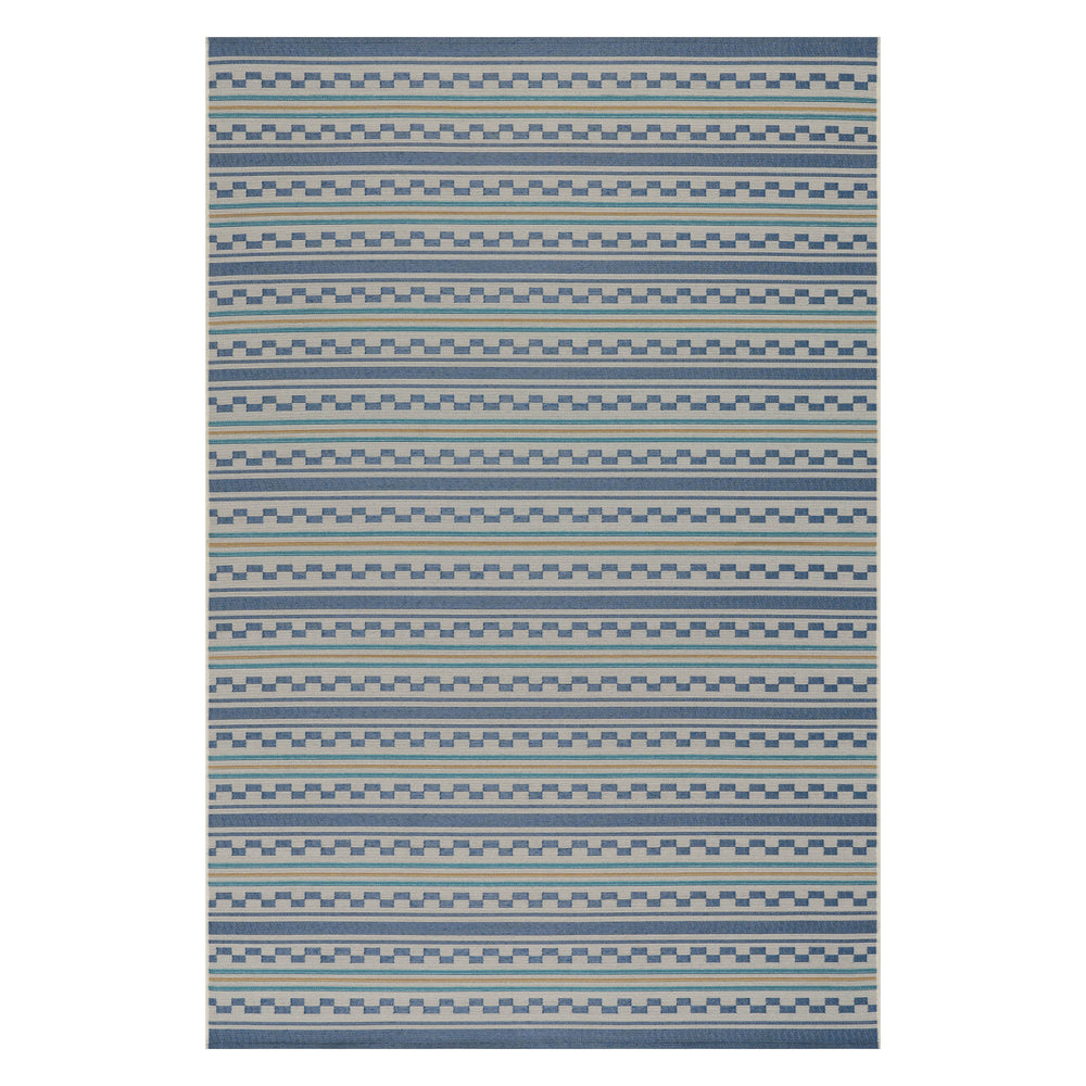 Caldera Modern Checkered Indoor/Outdoor Rug | Blue