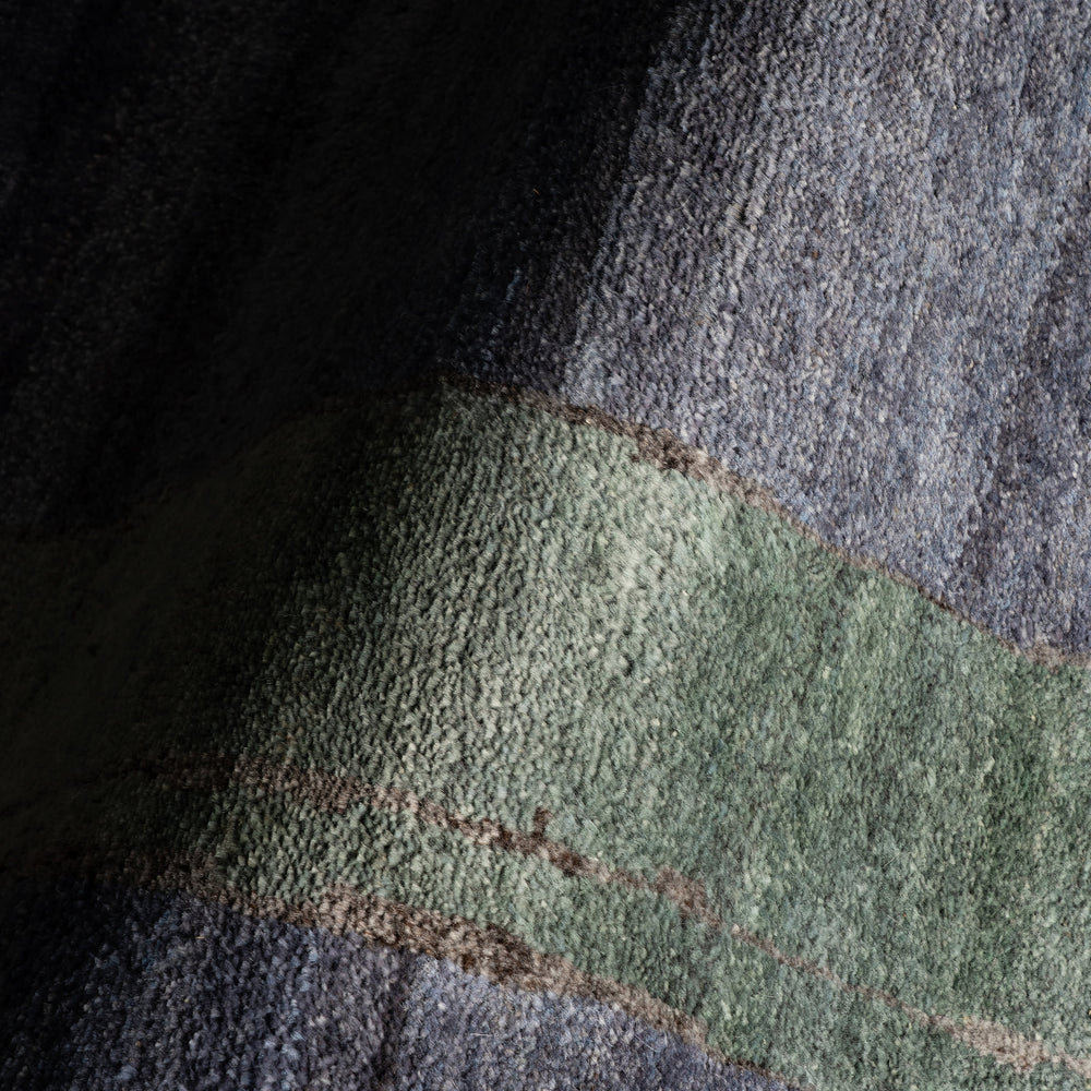 Ramila Modern Bordered Rug | Blue