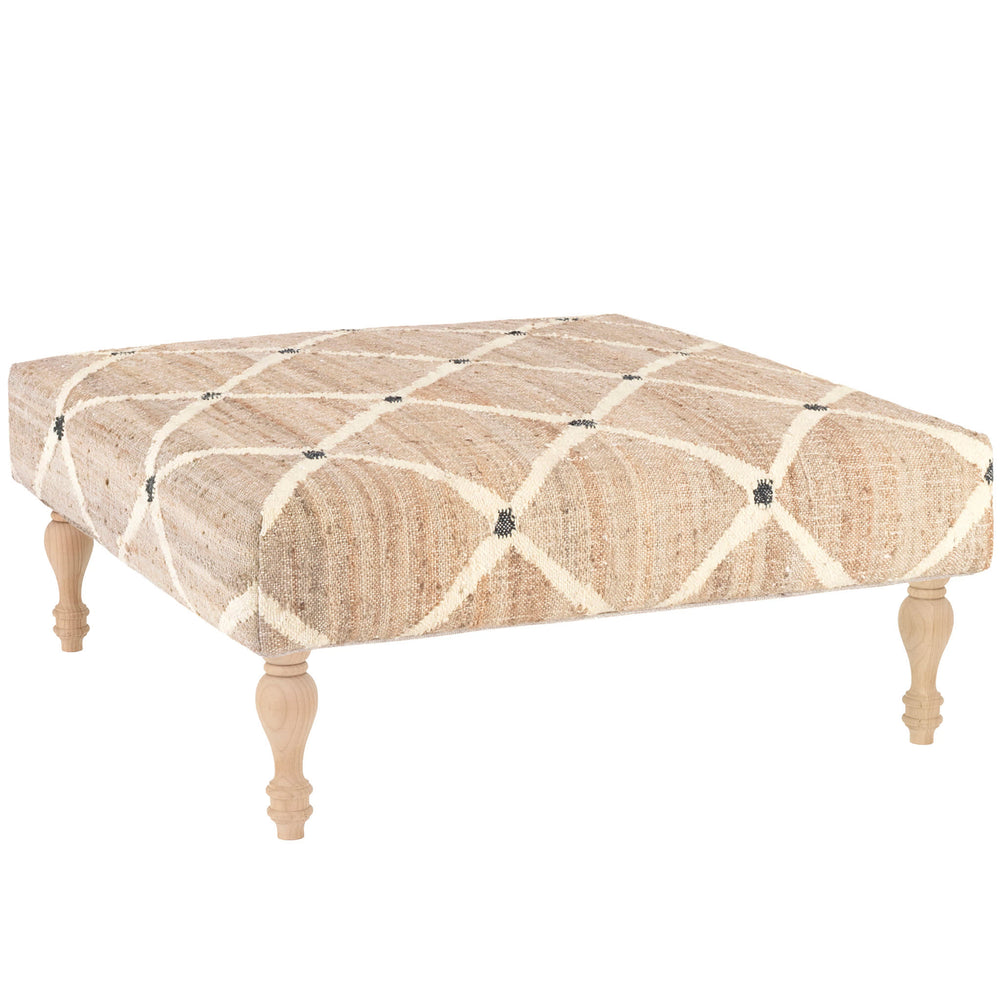 Kali Natural Custom Rug Ottoman | Natural