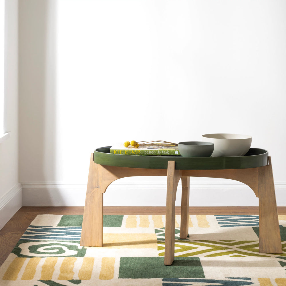 Patchwork Hand Tufted Wool Rug | Green