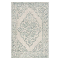 Istanbul Hand-Tufted Ornate Border Wool-Blend Rug | Teal