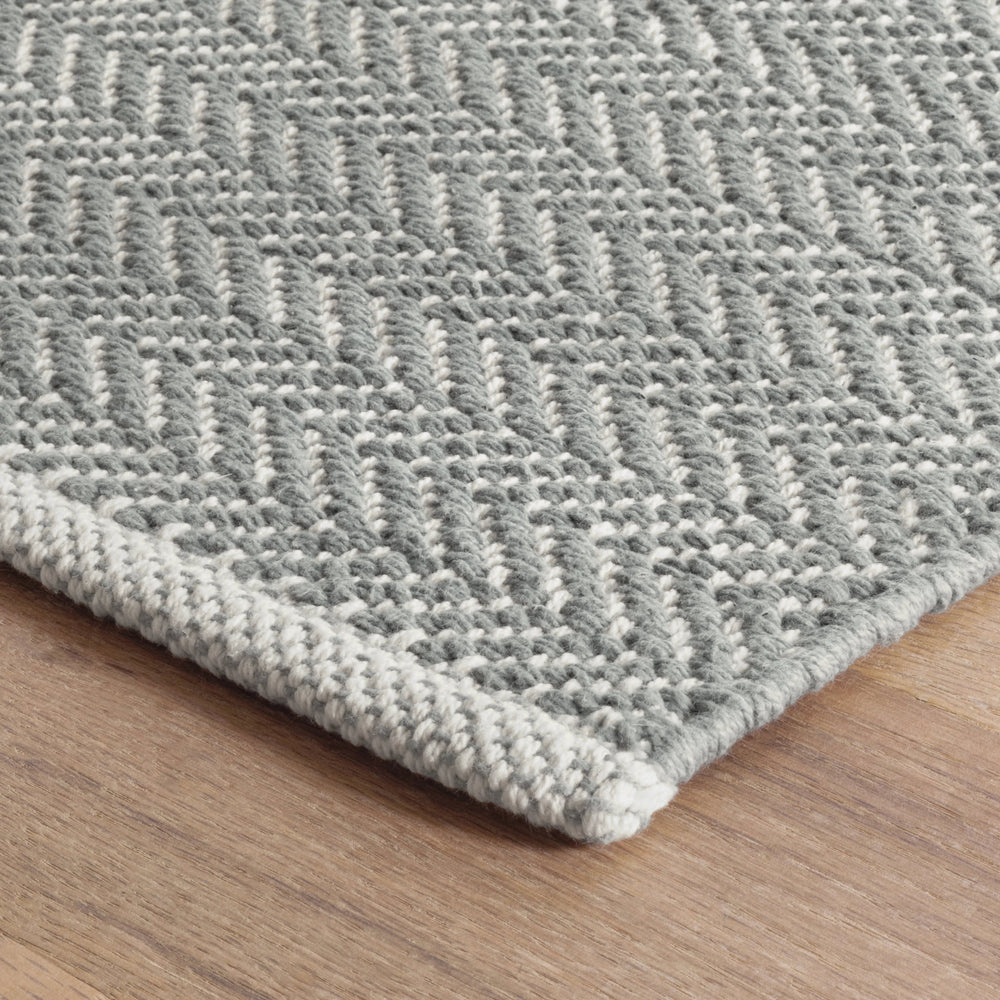Herringbone Handwoven Cotton Rug | Swedish Blue