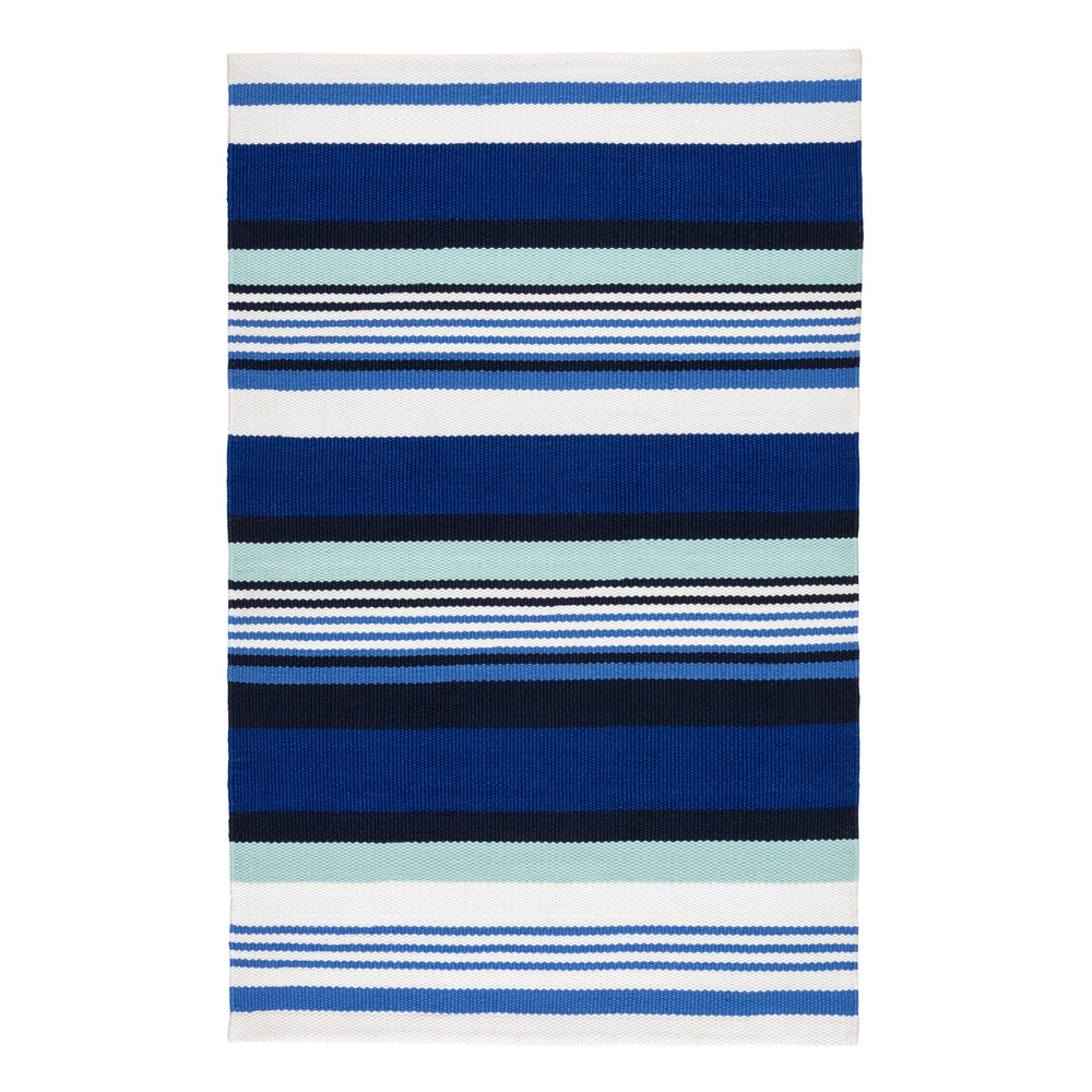Sunny Stripe Handwoven Indoor/Outdoor Rug | Blue