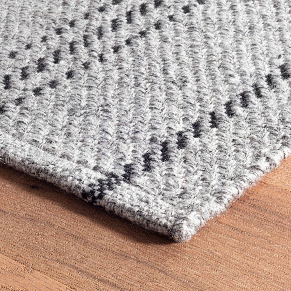 Melange Stripe Handwoven Indoor/Outdoor Rug | Grey/Black