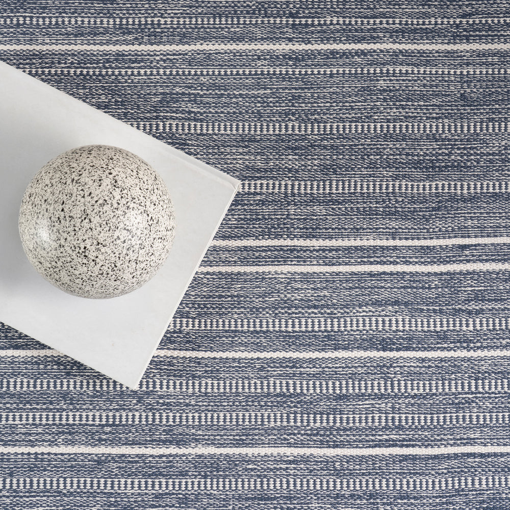 Skipper Stripe Handwoven Indoor/Outdoor Rug | Navy