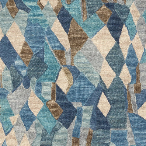 Deer Leap Hand Hooked Wool Rug Swatch | Blue