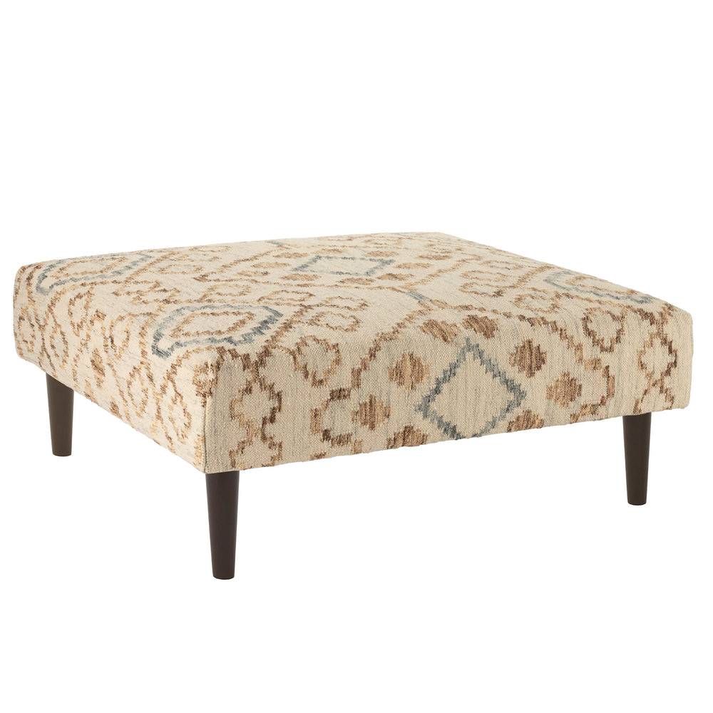 Jelly Roll Custom Rug Ottoman | Blue
