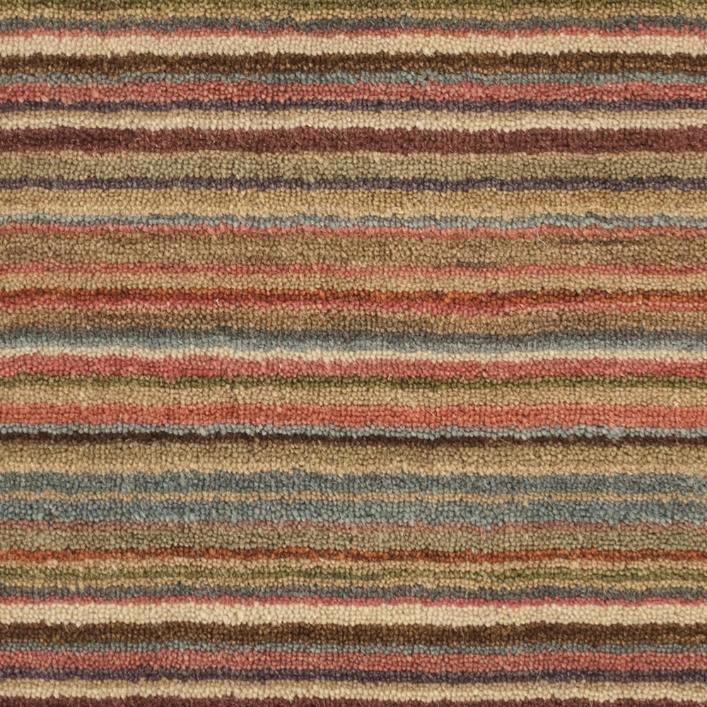 Brindle Stripe Hand Loom Knotted Wool Rug Swatch | Spice