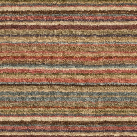 Brindle Stripe Hand Loom Knotted Wool Rug Swatch | Spice